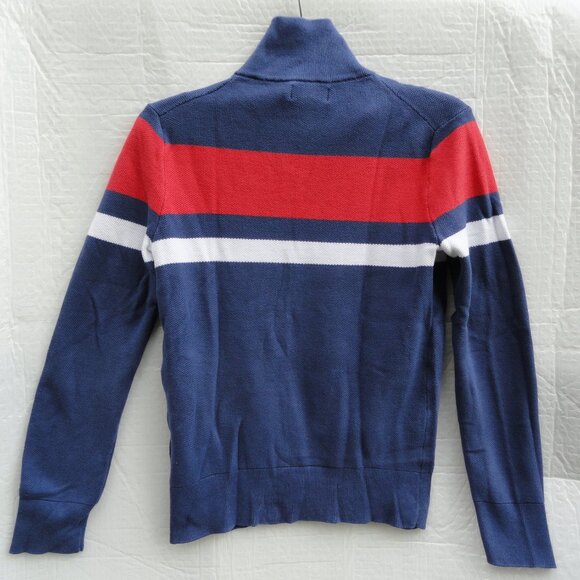 Polo Ralph Lauren Sweater Red White Blue Stripe 1/4 Zip Preppy Boys Large 14 16 - Picture 11 of 11